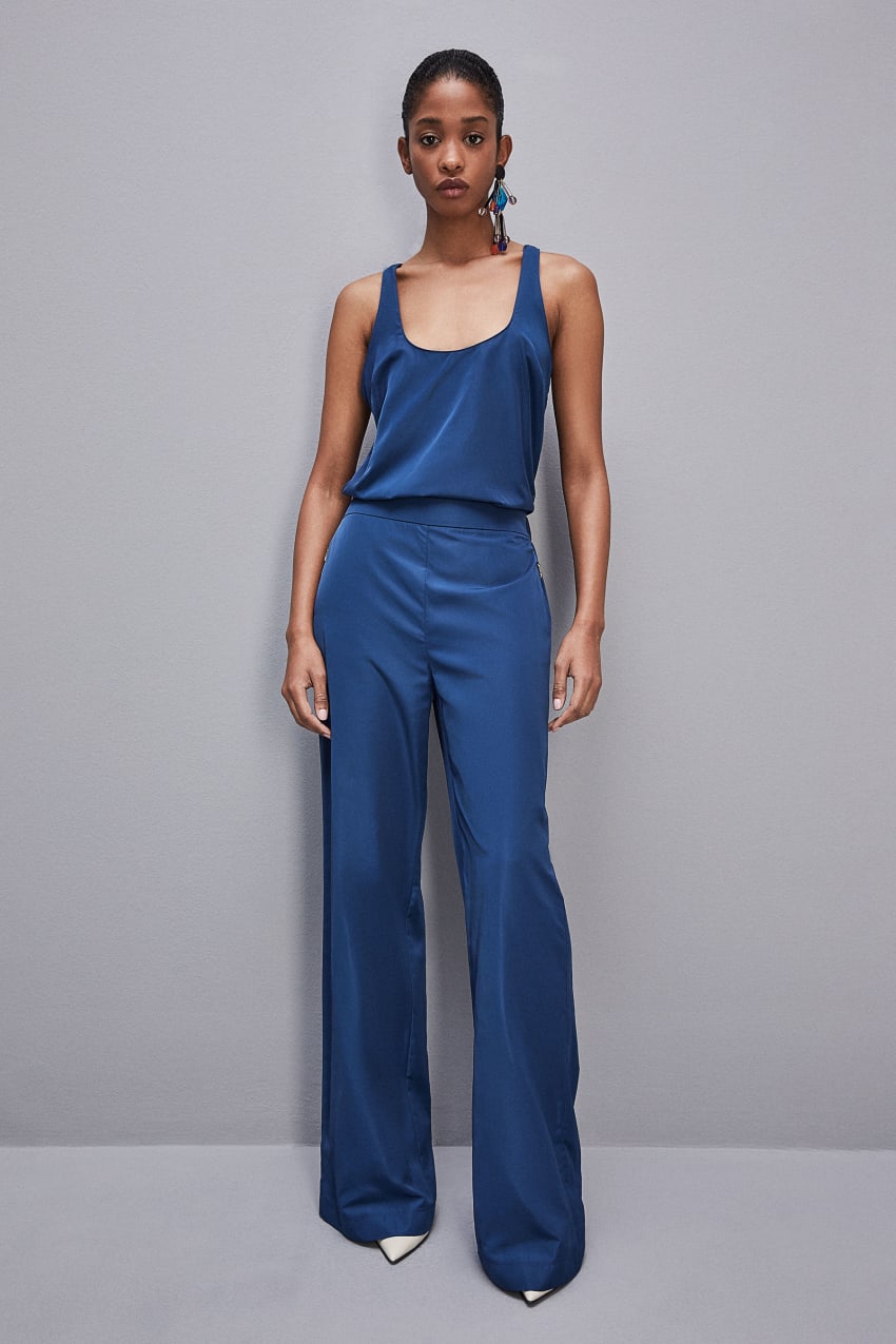 Patrizia Pepe Palazzo Pants In Technical Fabric Açık Mavi | CFY124580