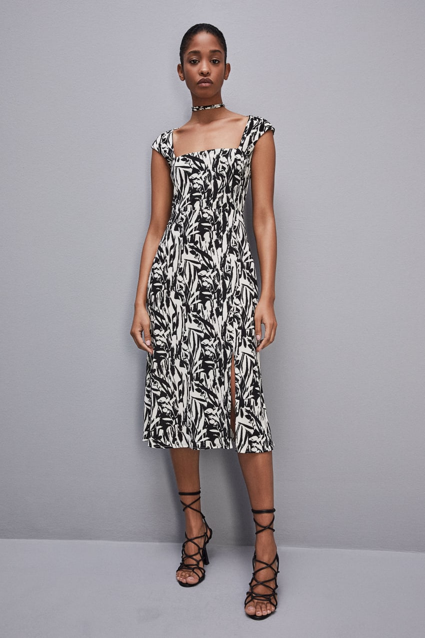 Patrizia Pepe Patterned Jersey Midi Dress Beyaz | OWM493801