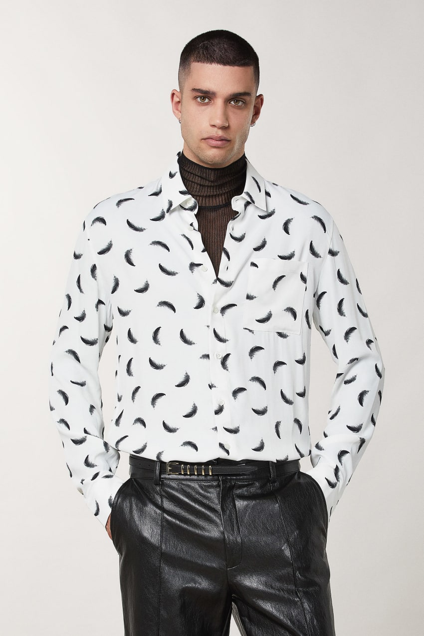 Patrizia Pepe Patterned Shirt With Breast Pocket Beyaz | SWJ427930