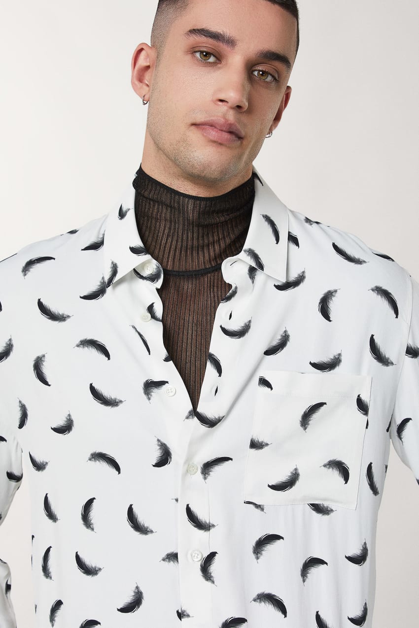 Patrizia Pepe Patterned Shirt With Breast Pocket Beyaz | SWJ427930