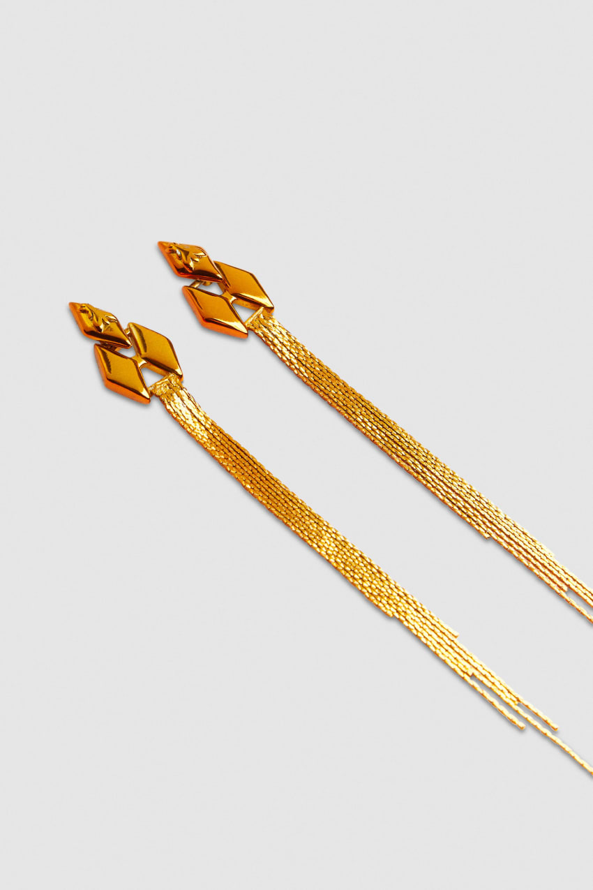 Patrizia Pepe Pendant Earrings With Micro Fly Links And Metal Fringing Turuncu | ZHJ489163