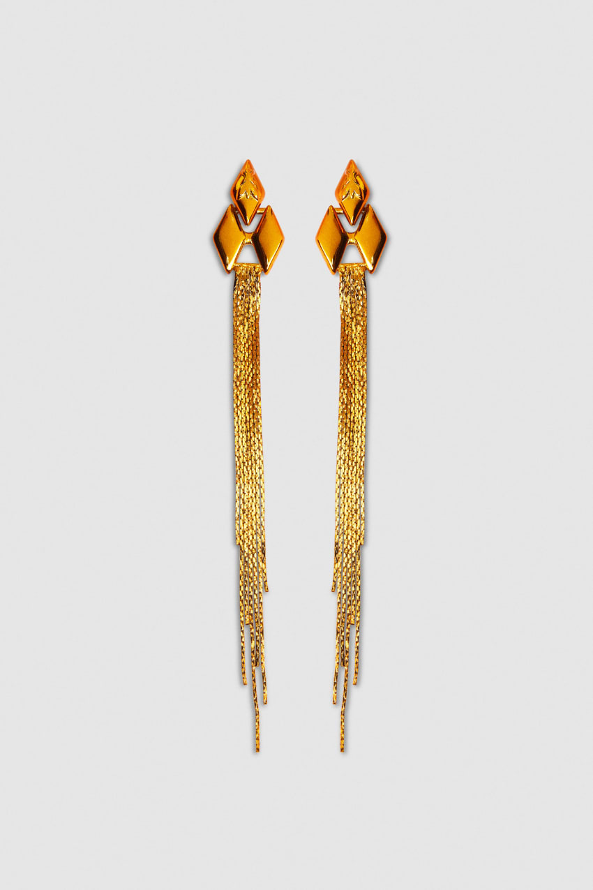 Patrizia Pepe Pendant Earrings With Micro Fly Links And Metal Fringing Turuncu | ZHJ489163