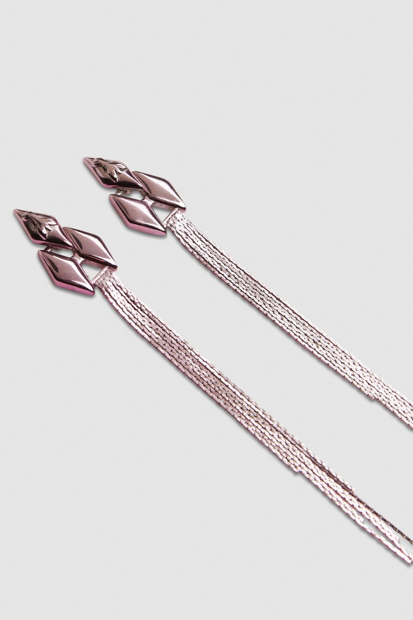 Patrizia Pepe Pendant Earrings With Micro Fly Links And Metal Fringing Pembe | AEX324567