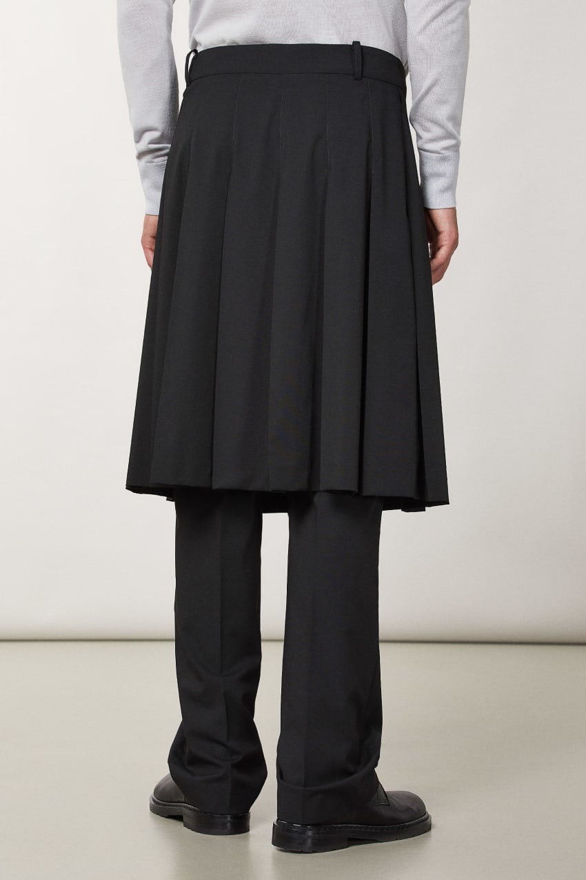 Patrizia Pepe Pleated Canvas Skirt Siyah | XRO015496