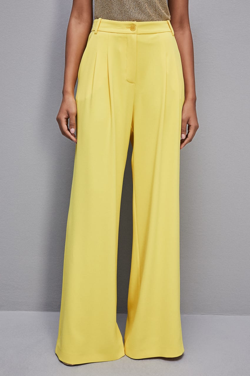 Patrizia Pepe Pleated Pants In Fluid Twill Sarı | XIG609724