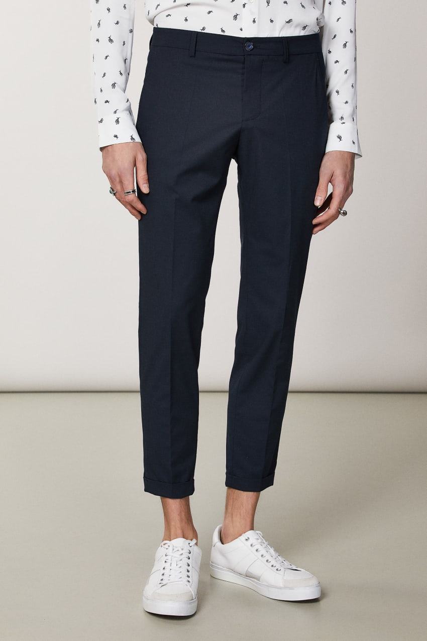 Patrizia Pepe Polyviscose Ankle-grazer Pants Mavi | TQF165304