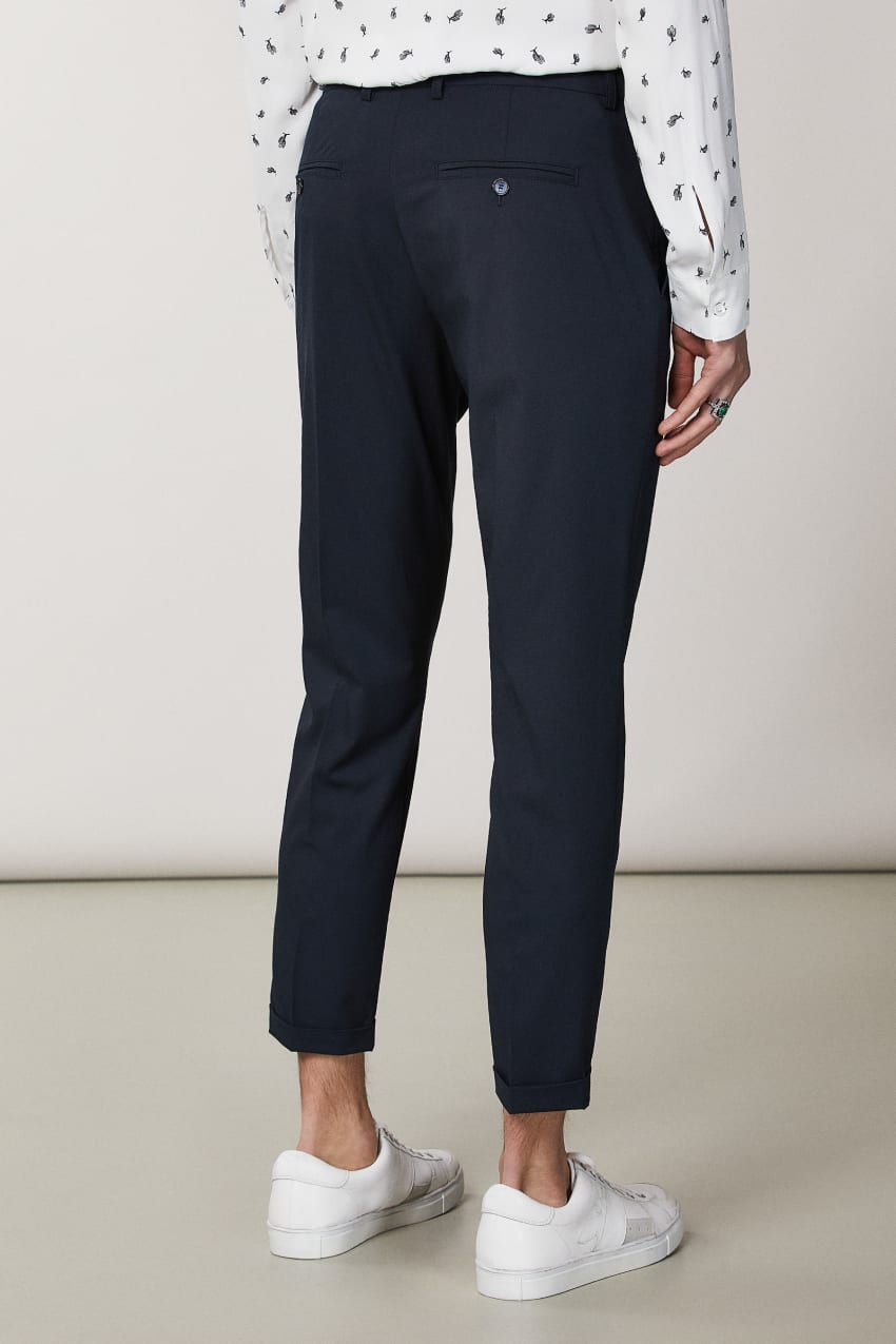 Patrizia Pepe Polyviscose Ankle-grazer Pants Mavi | TQF165304