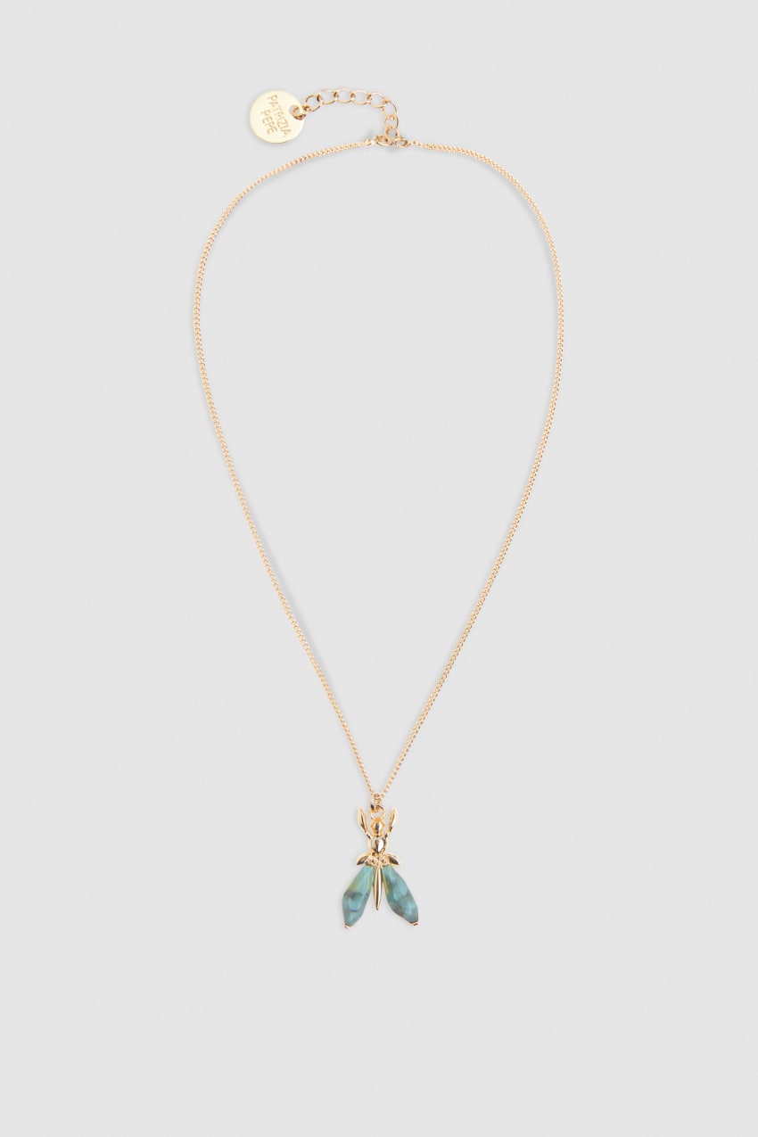 Patrizia Pepe Precious Fly Mini Necklace Yeşil | ALH203946