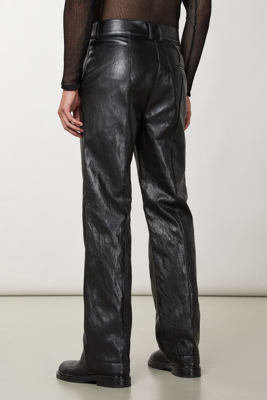 Patrizia Pepe Regular Fit Pants In Coated Fabric Siyah | OCS903582