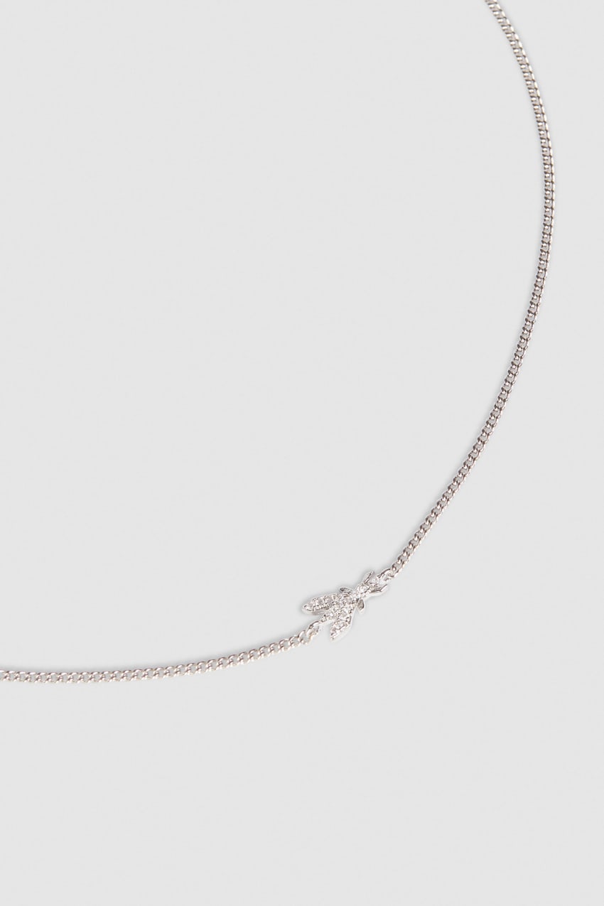 Patrizia Pepe Rhinestone Necklace Gümüş | TFD208764