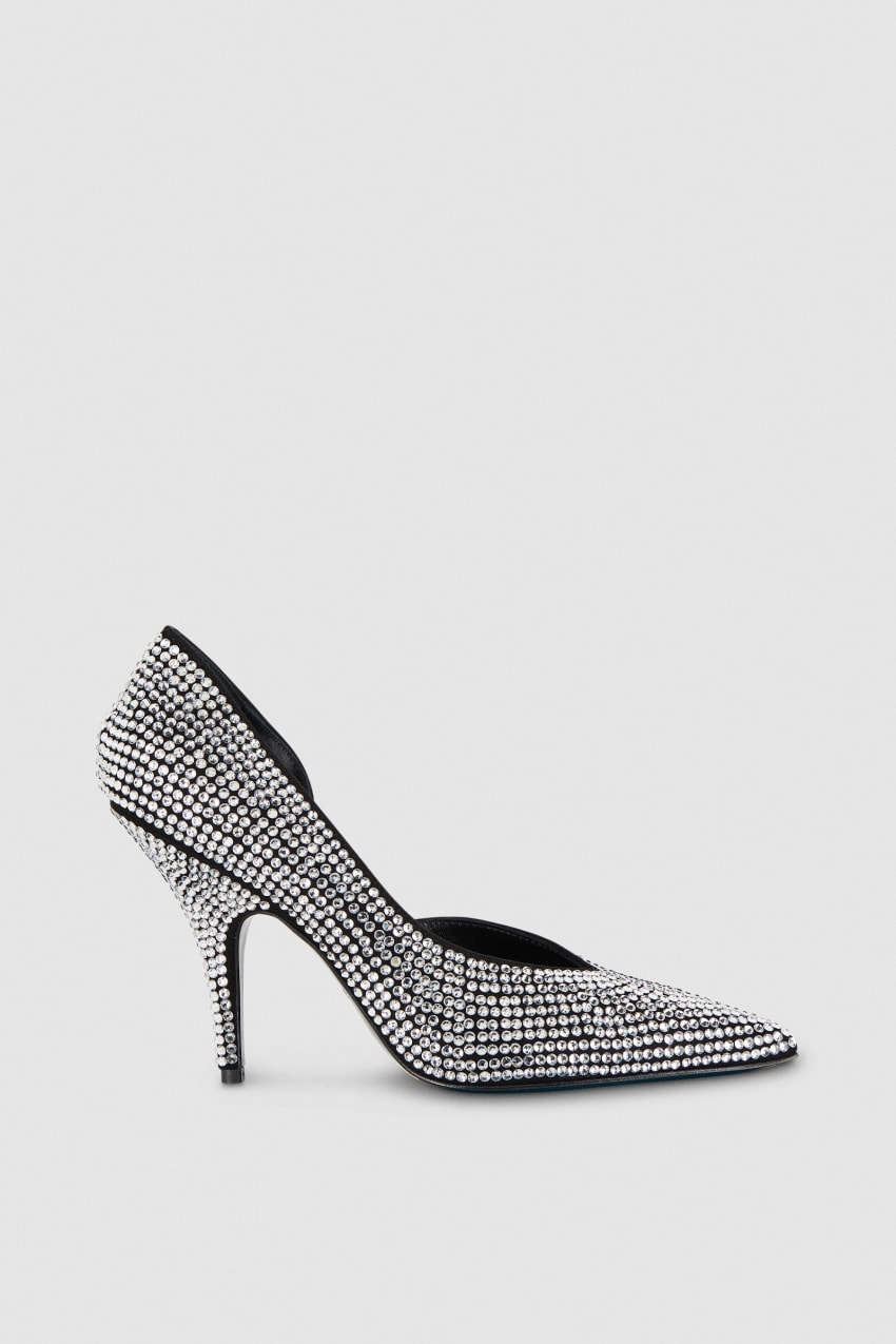 Patrizia Pepe Rhinestone-adorned Suede Pumps Siyah | XOK698732