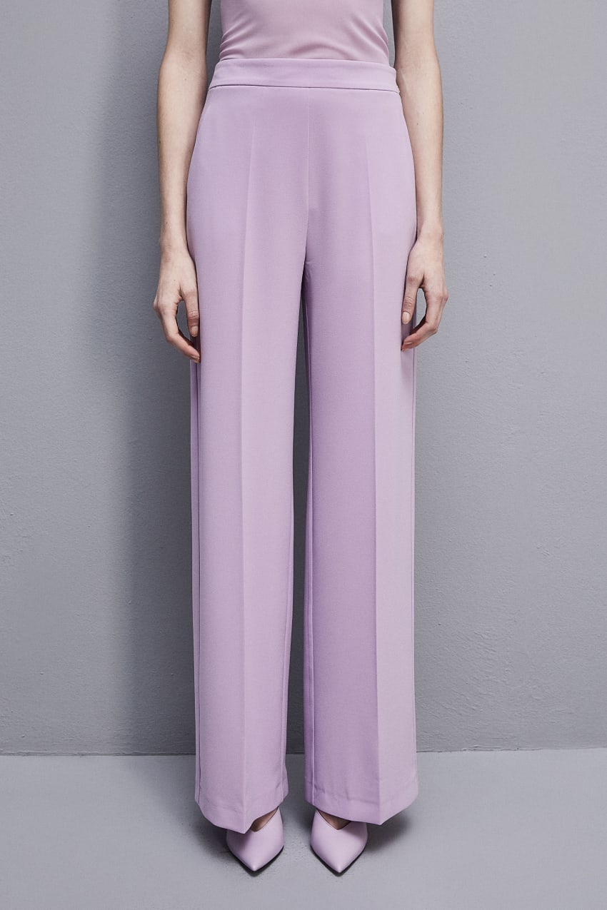 Patrizia Pepe Sablè Crepe Palazzo Pants Mor | SBE802139