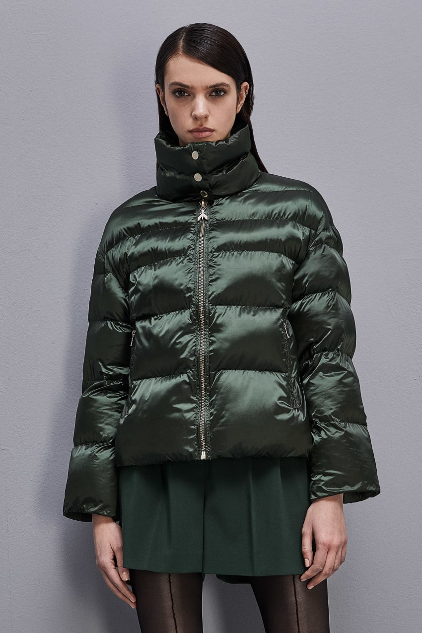 Patrizia Pepe Shiny Nylon Down Jacket Yeşil | TVO127480