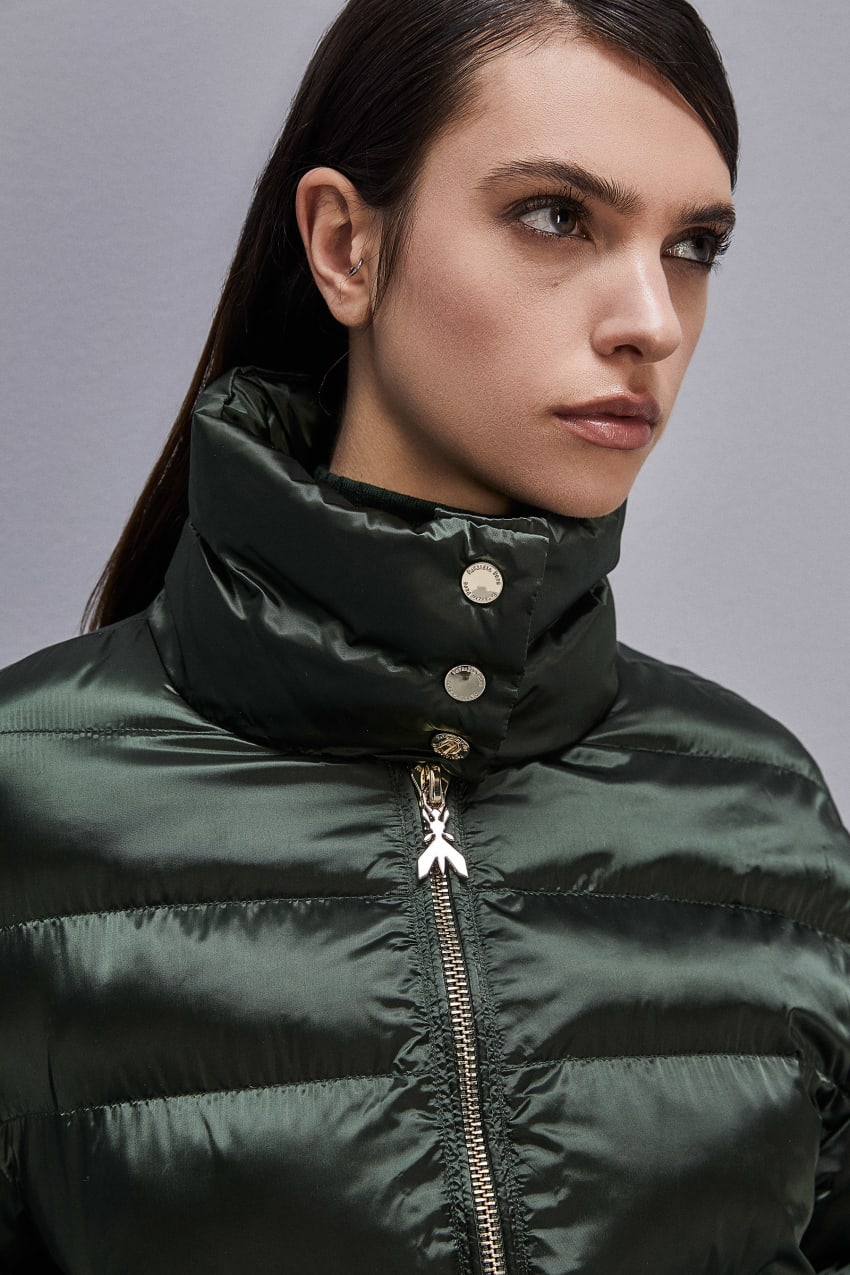 Patrizia Pepe Shiny Nylon Down Jacket Yeşil | TVO127480