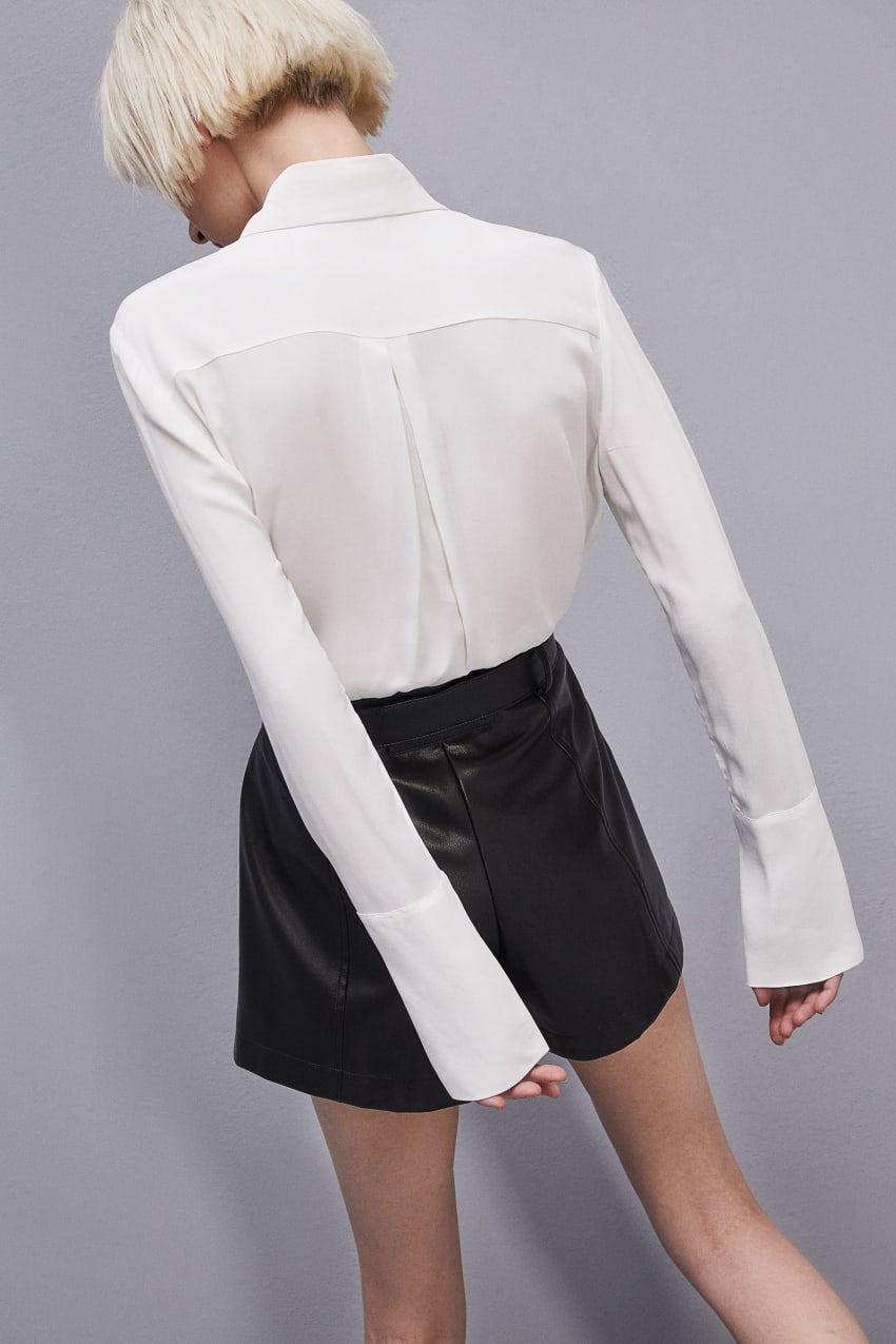 Patrizia Pepe Shirt With High Cuffs Beyaz | DLS387642