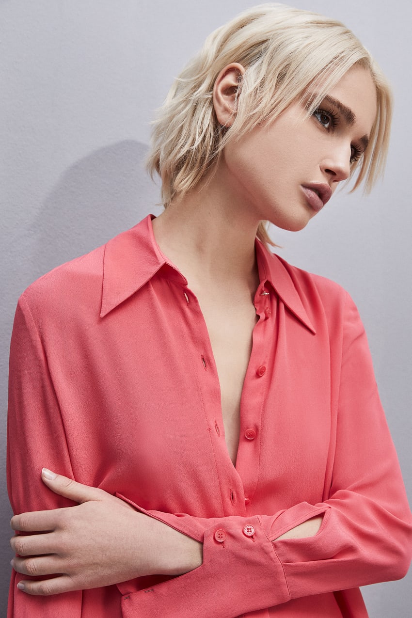 Patrizia Pepe Shirt With High Cuffs Pembe | ENF381459