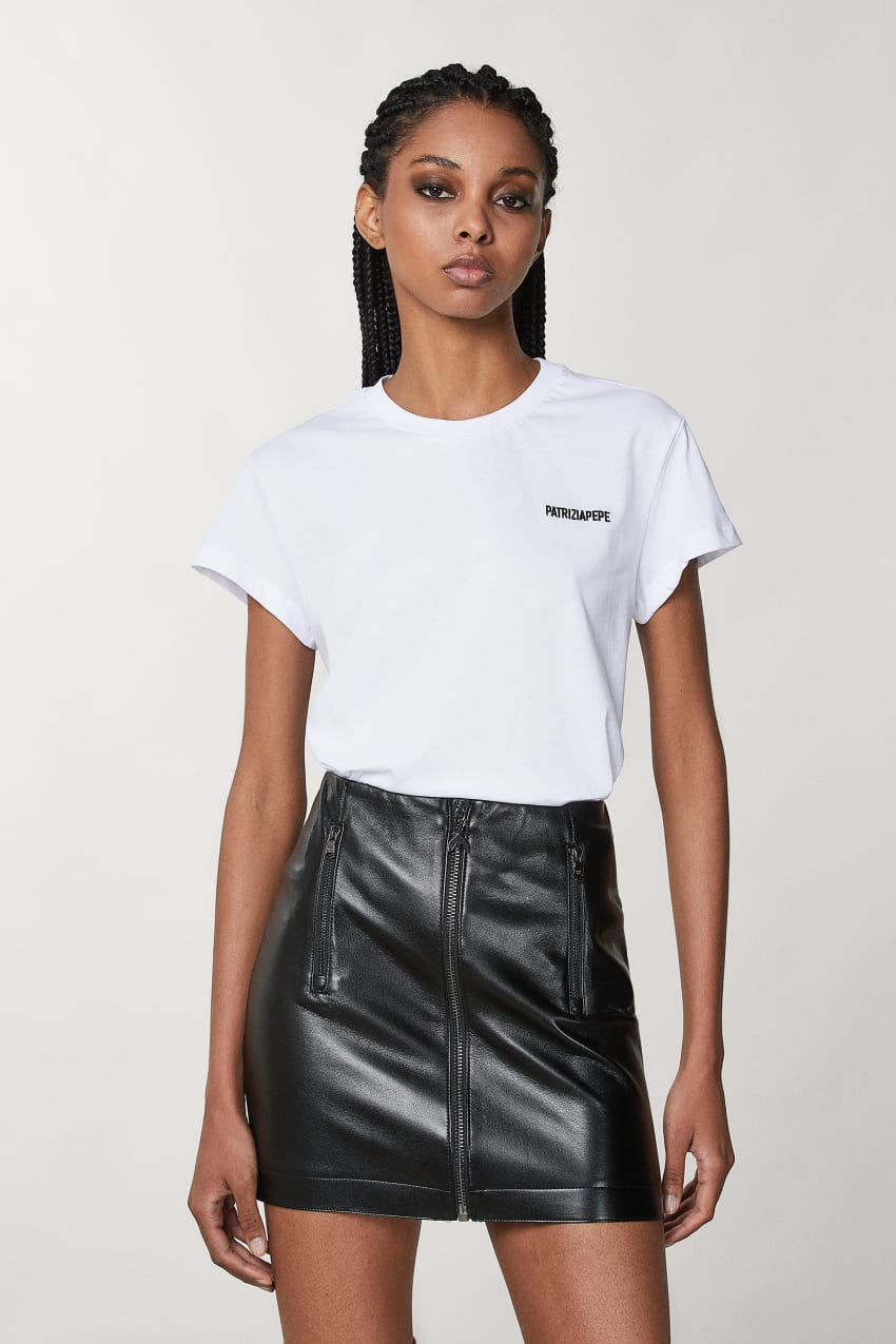 Patrizia Pepe Short Sleeve Jersey T-shirt Beyaz | ELO027461