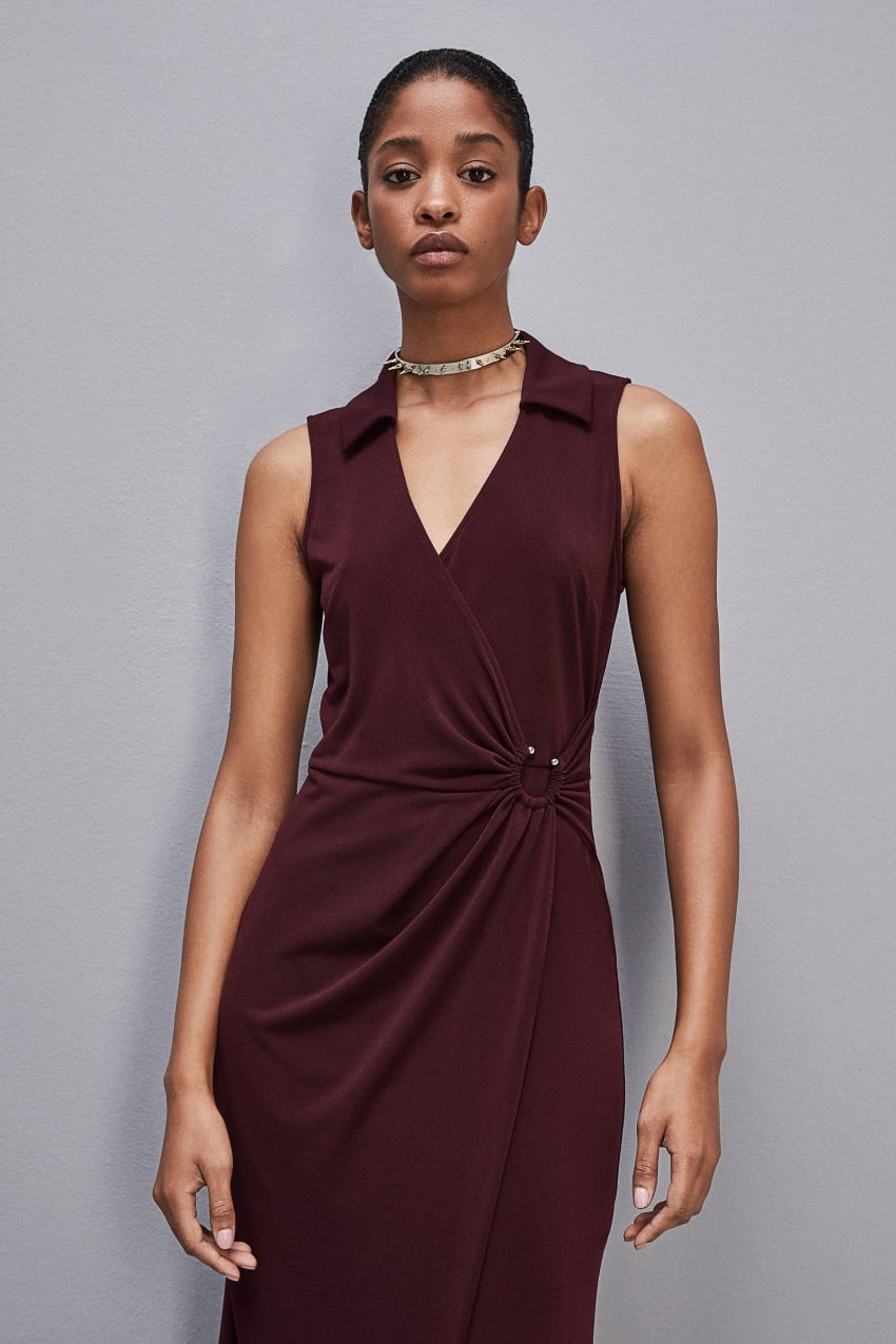 Patrizia Pepe Sleeveless Midi Jersey Dress Mor | IJM358174