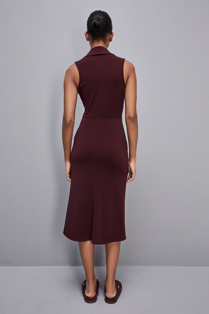 Patrizia Pepe Sleeveless Midi Jersey Dress Mor | IJM358174