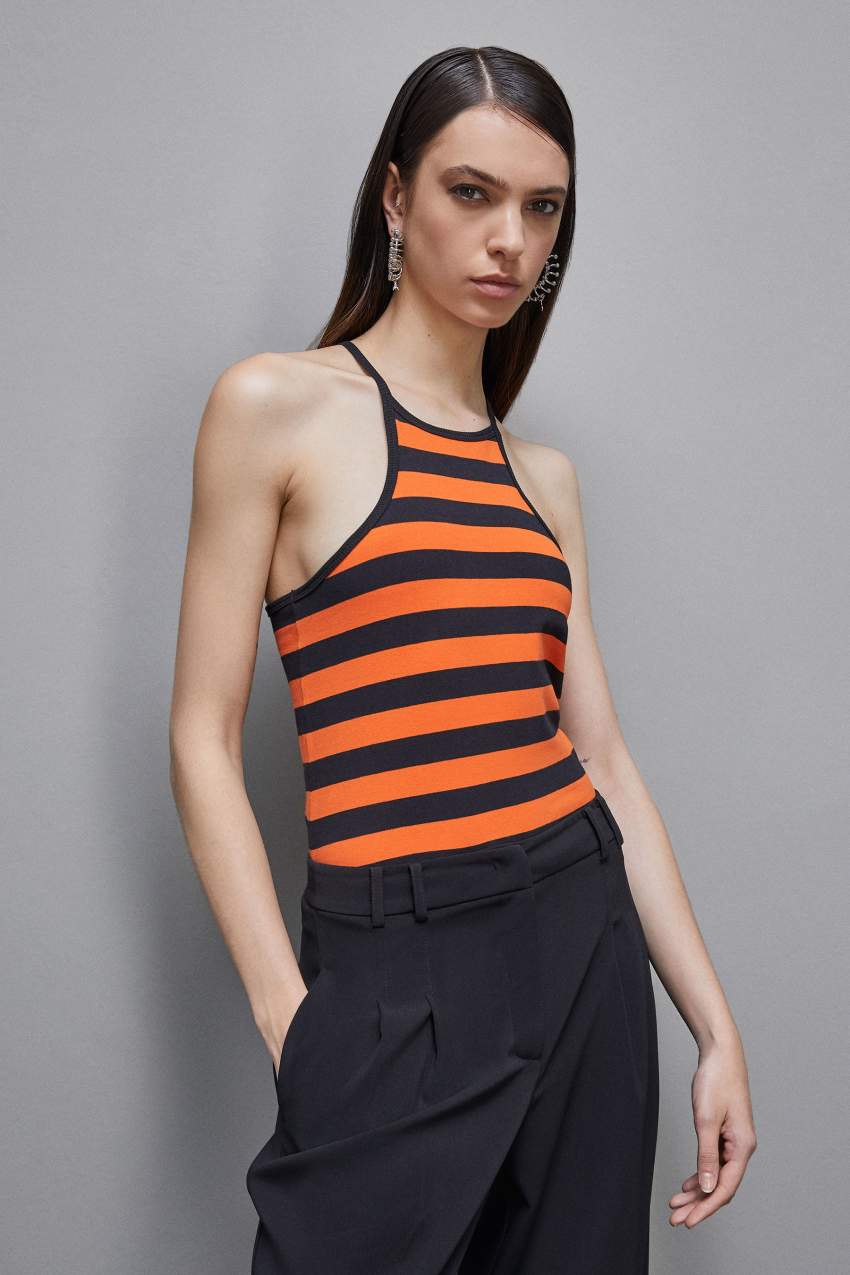 Patrizia Pepe Sleeveless Top In Stretch Cotton Jersey Siyah | TUM623754