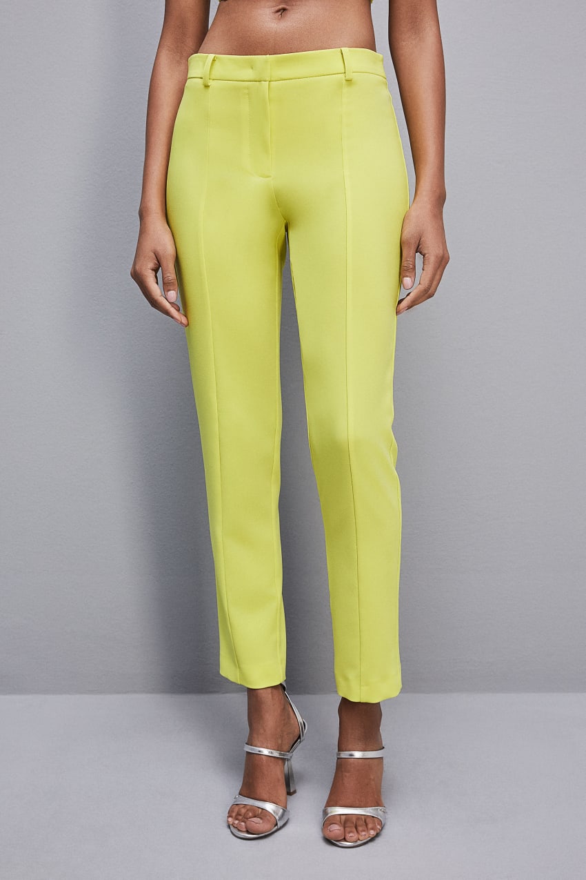 Patrizia Pepe Slim Cigarette Pants In Sablè Crepe Fabric Sarı | PIN486795