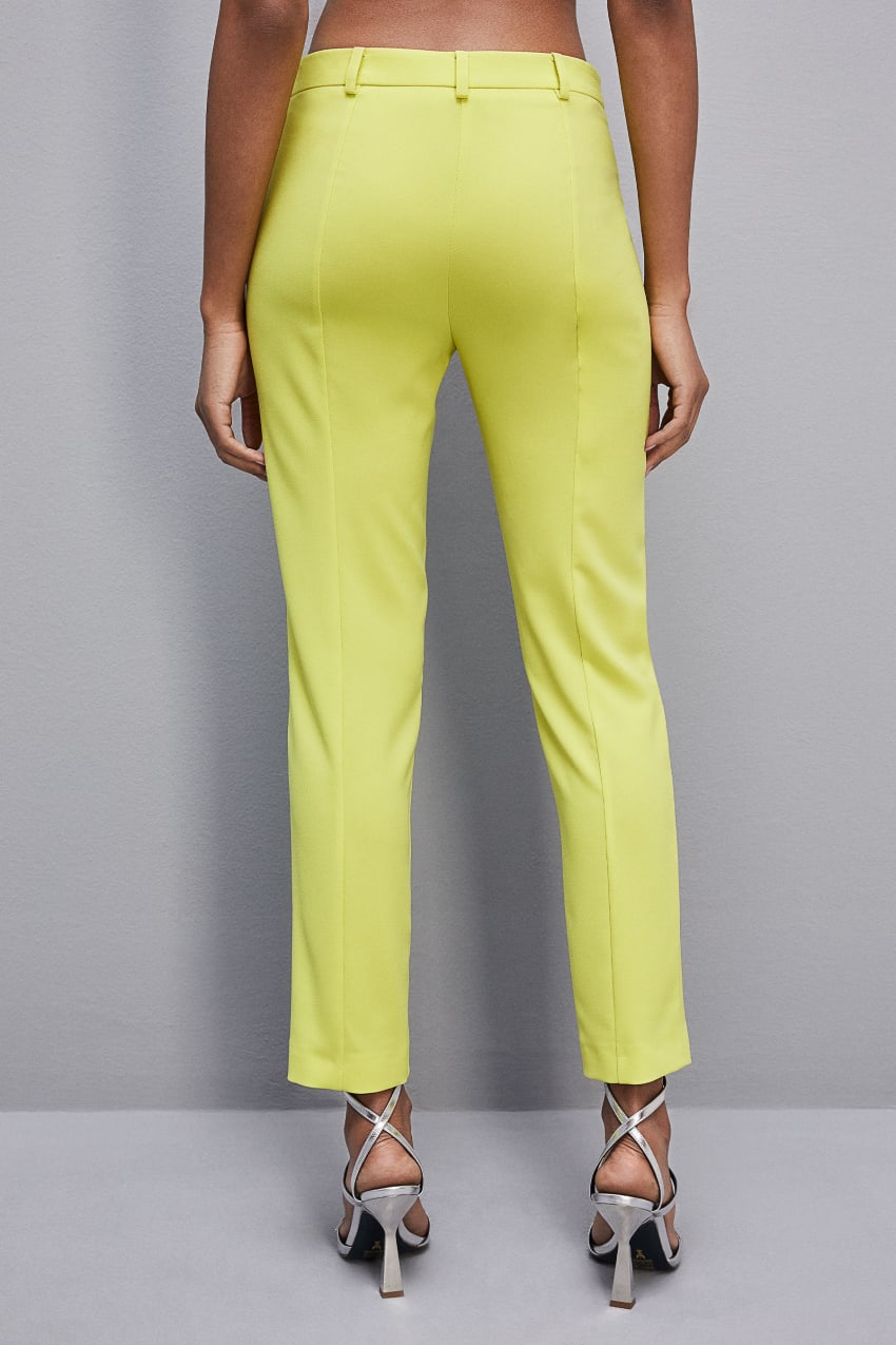 Patrizia Pepe Slim Cigarette Pants In Sablè Crepe Fabric Sarı | PIN486795