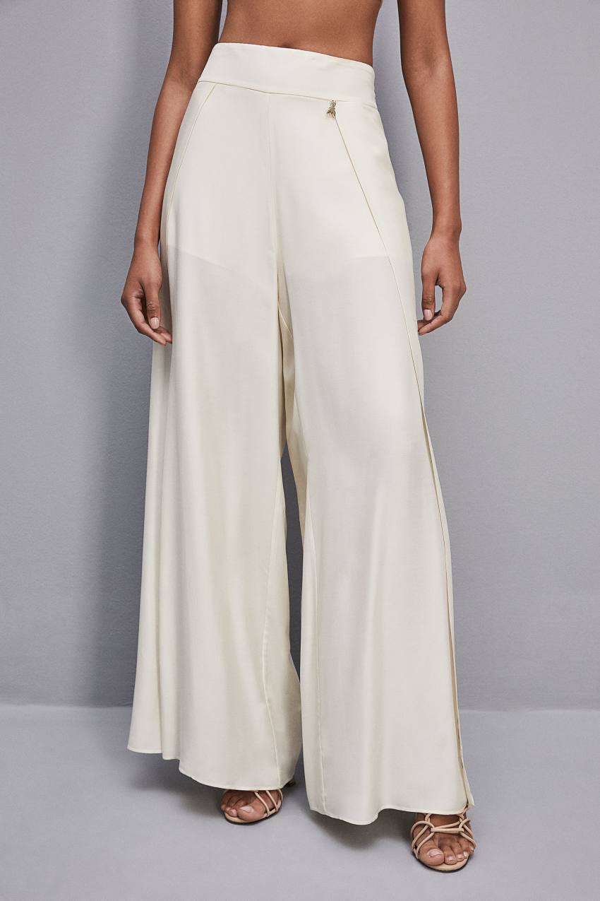 Patrizia Pepe Smock Stitch Palazzo Pants Beyaz | SDH704956