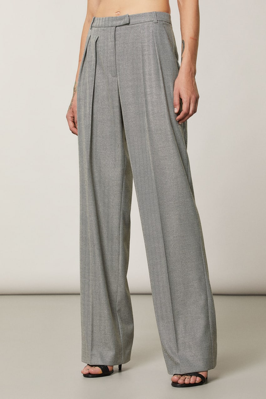 Patrizia Pepe Soft Viscose Pants Gri | MSB490156