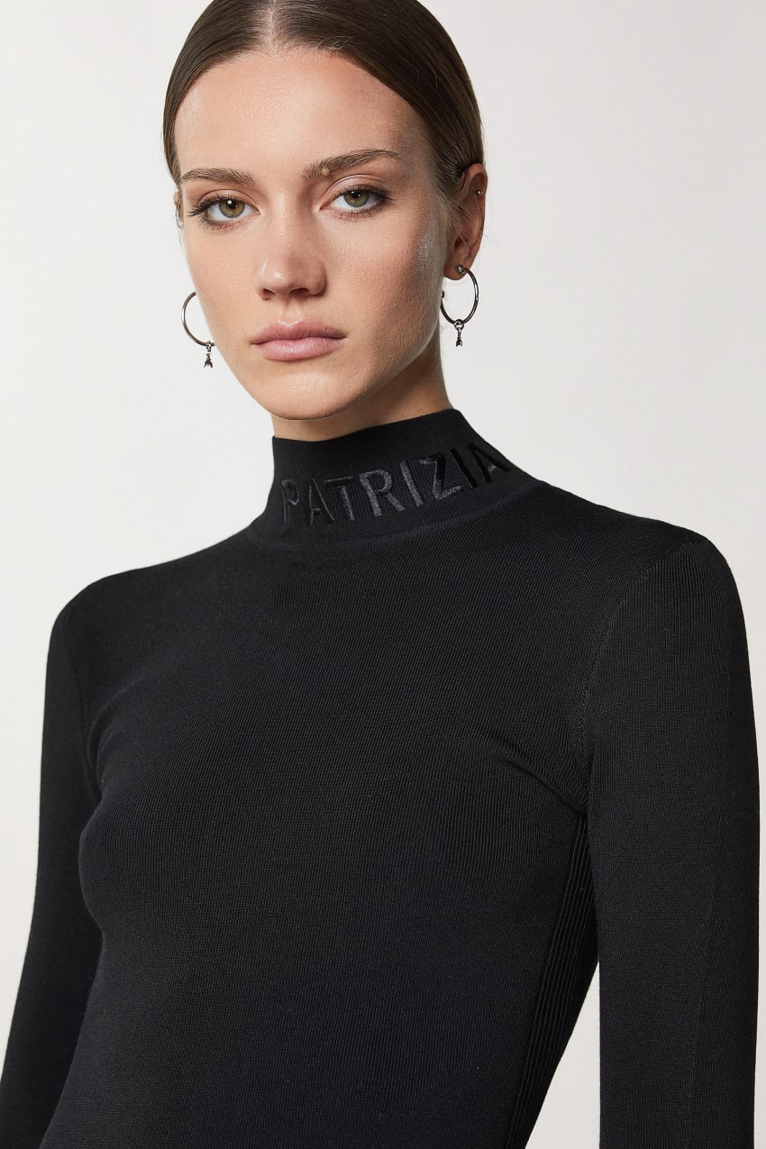 Patrizia Pepe Turtleneck With Logo Siyah | UWE786231