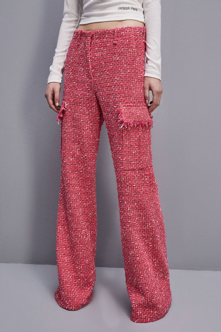 Patrizia Pepe Tweed Cargo Pants Kırmızı | RXE260791