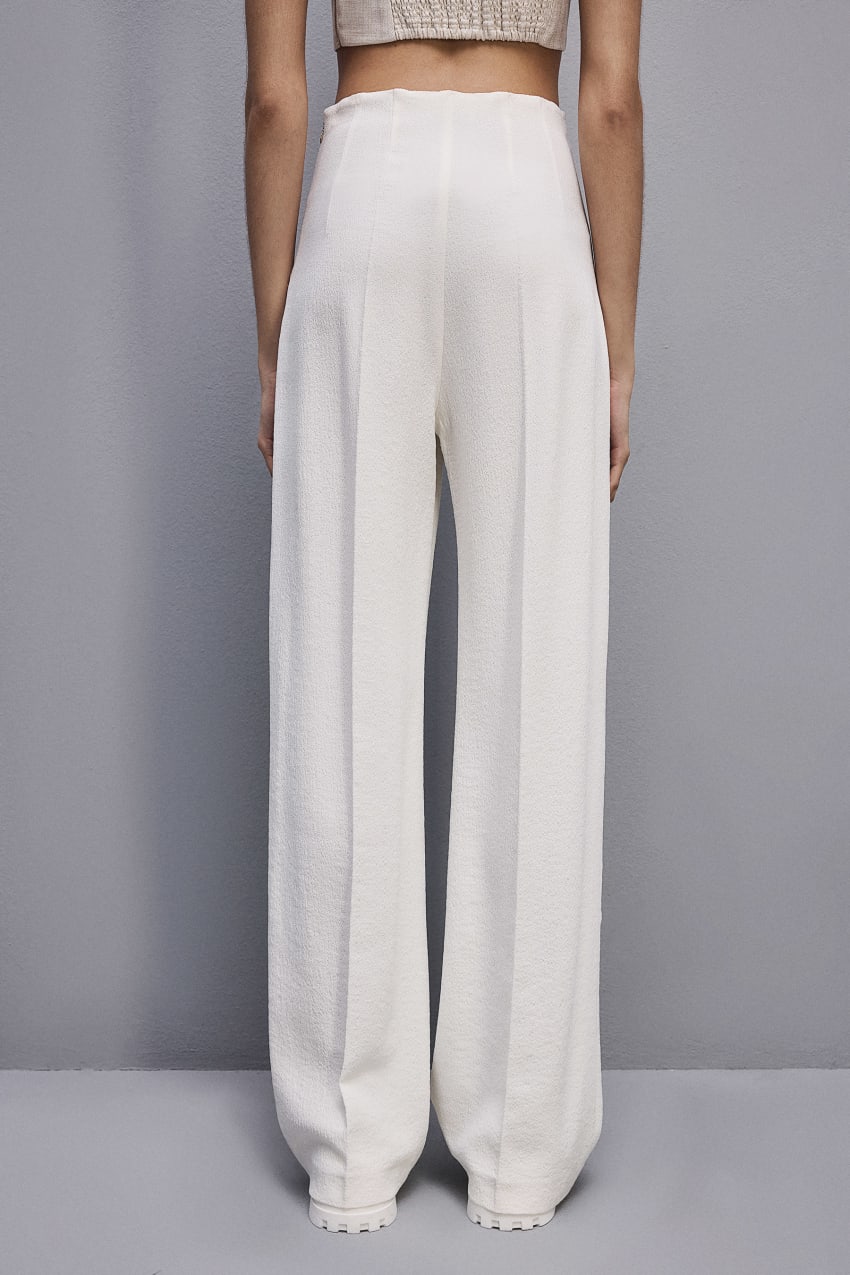 Patrizia Pepe Viscose Palazzo Pants Beyaz | EUS915042