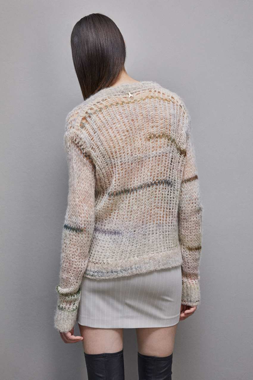 Patrizia Pepe Wool Blend Mesh Sweater Renkli | UYH859362